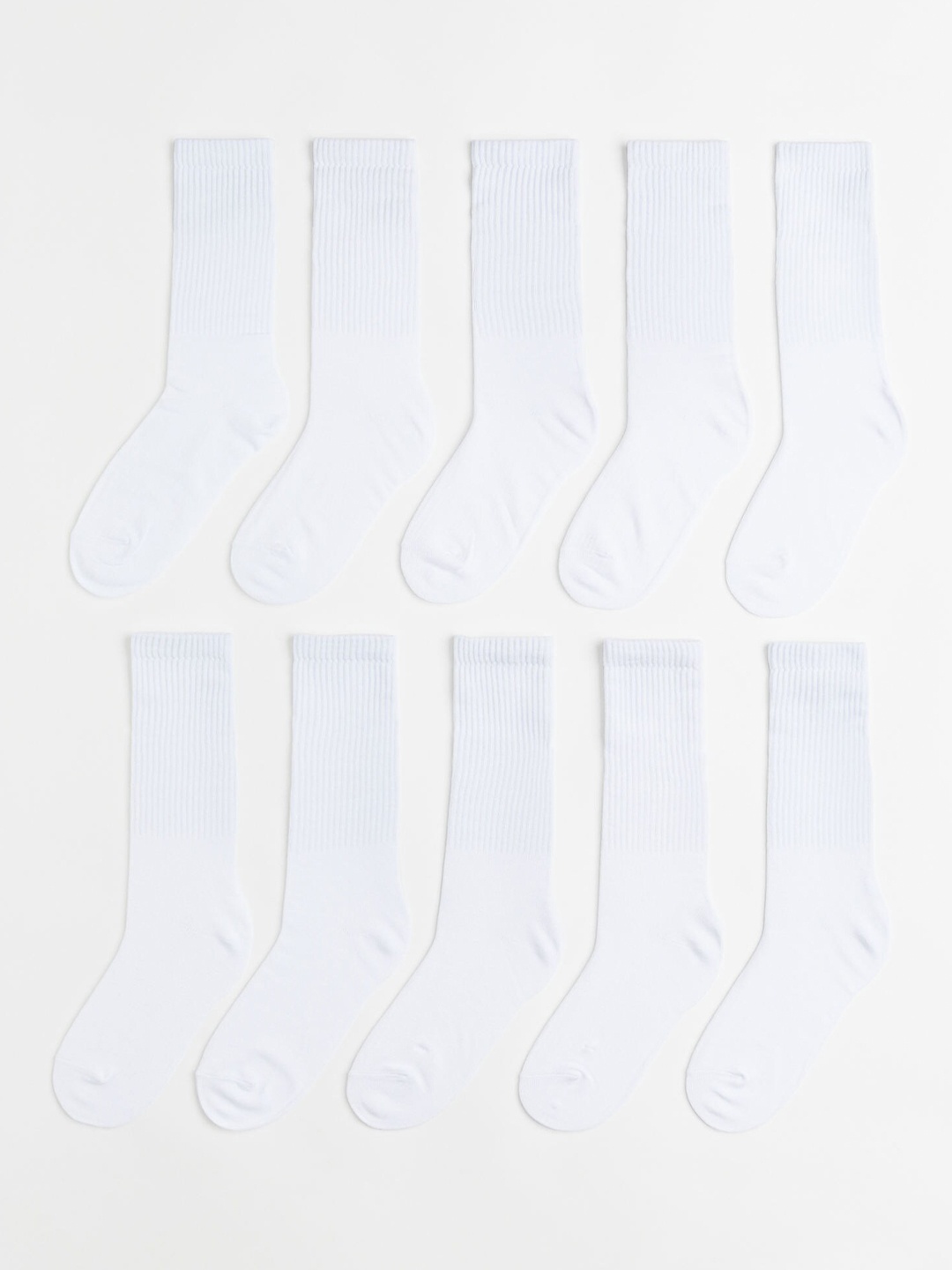 

H&M Women White 10-Pack Ribbed Socks