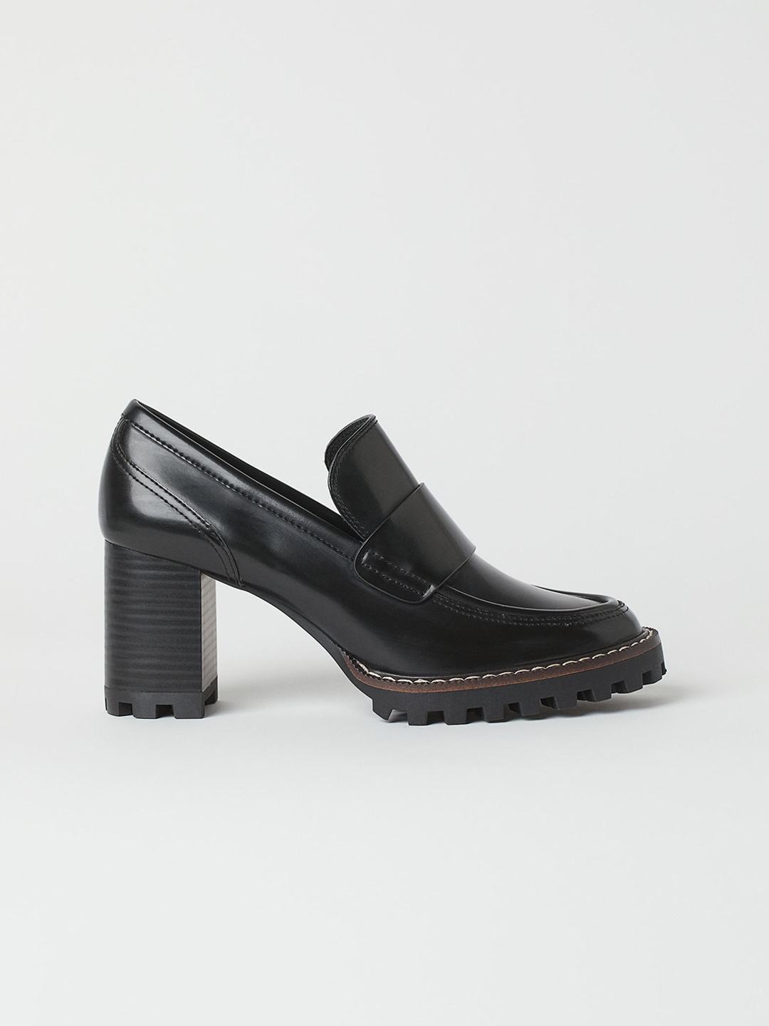 

H&M Woman Block-heeled loafers, Black