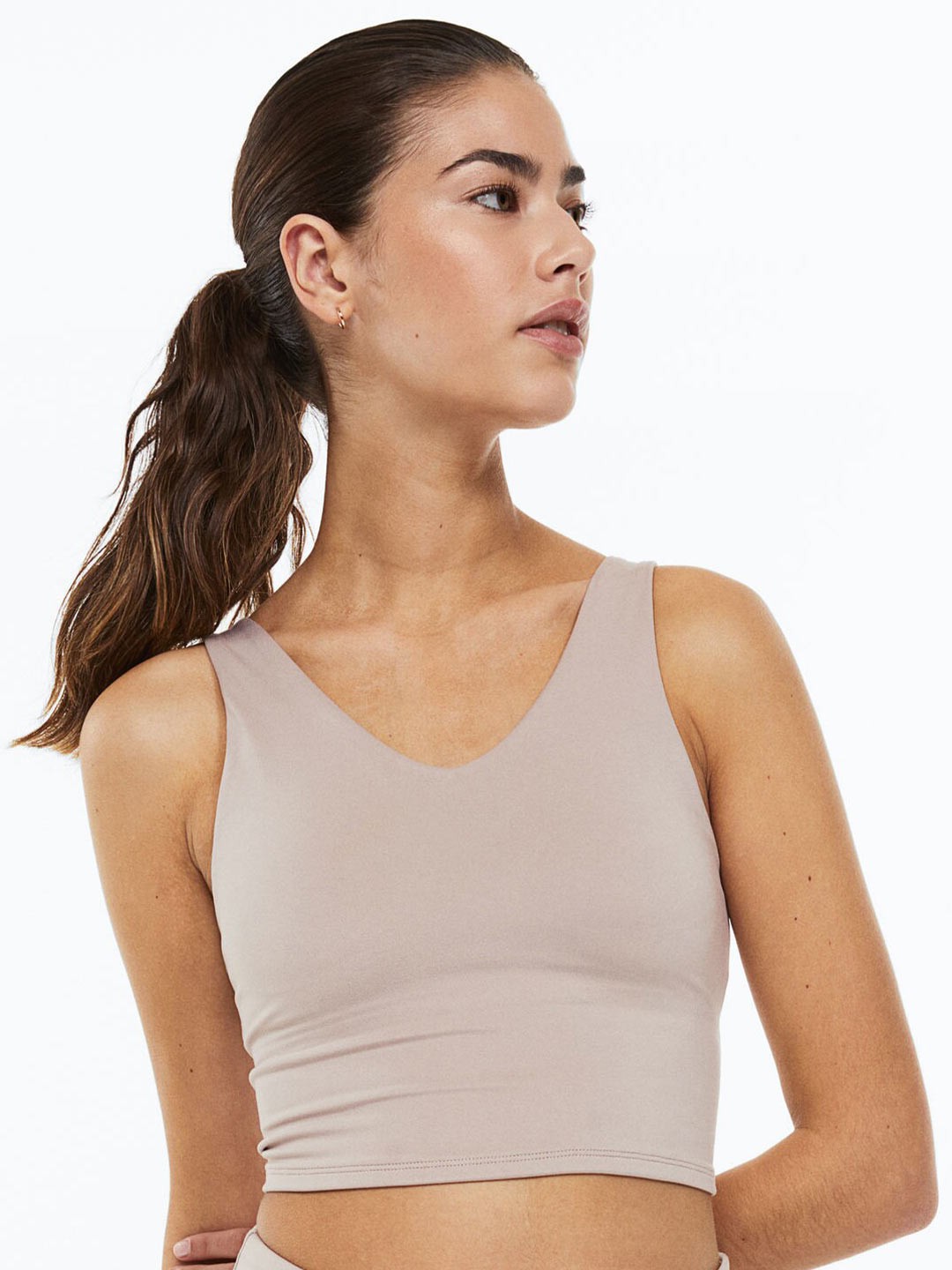 

H&M Women Beige Super Soft Medium Support Sports Bra