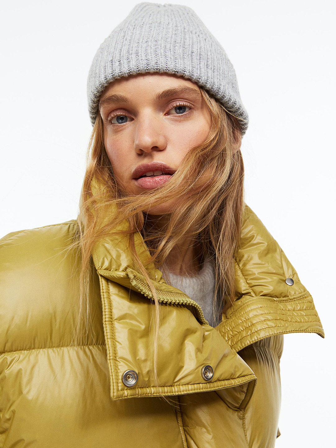 

H&M Women Grey Rib-Knit Hat