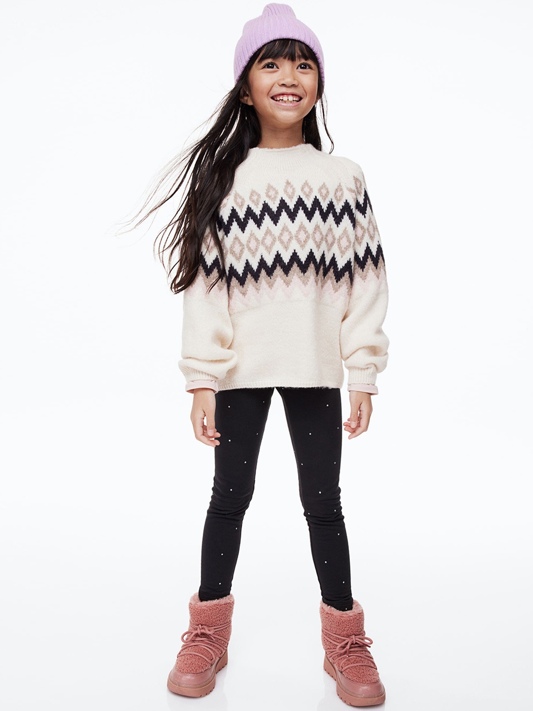 

H&M Girls Black Leggings With Brushed Inside