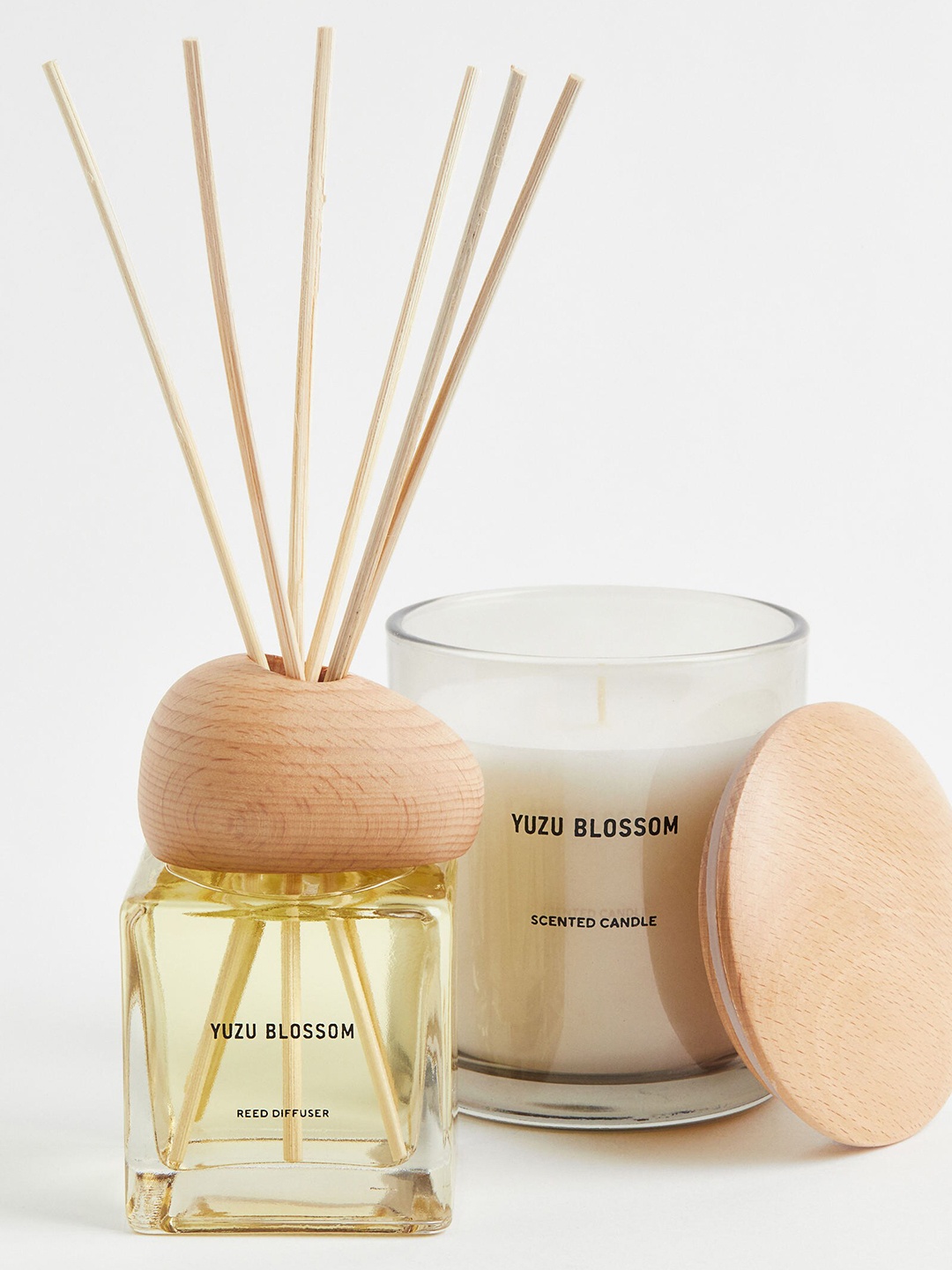 

H&M Beige Scented Candle In Glass Holder