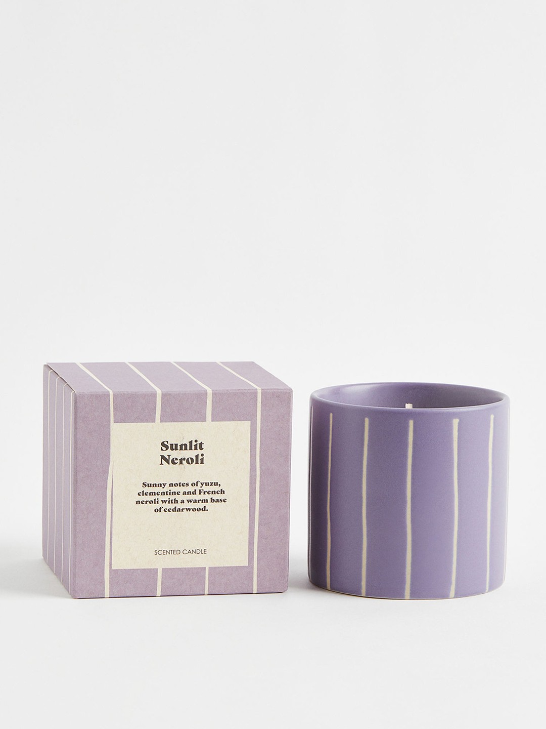 

H&M Purple Scented Candle In A Ceramic Holder