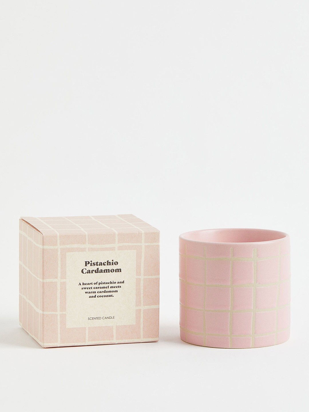 

H&M Pink Scented Candle In A Ceramic Holder