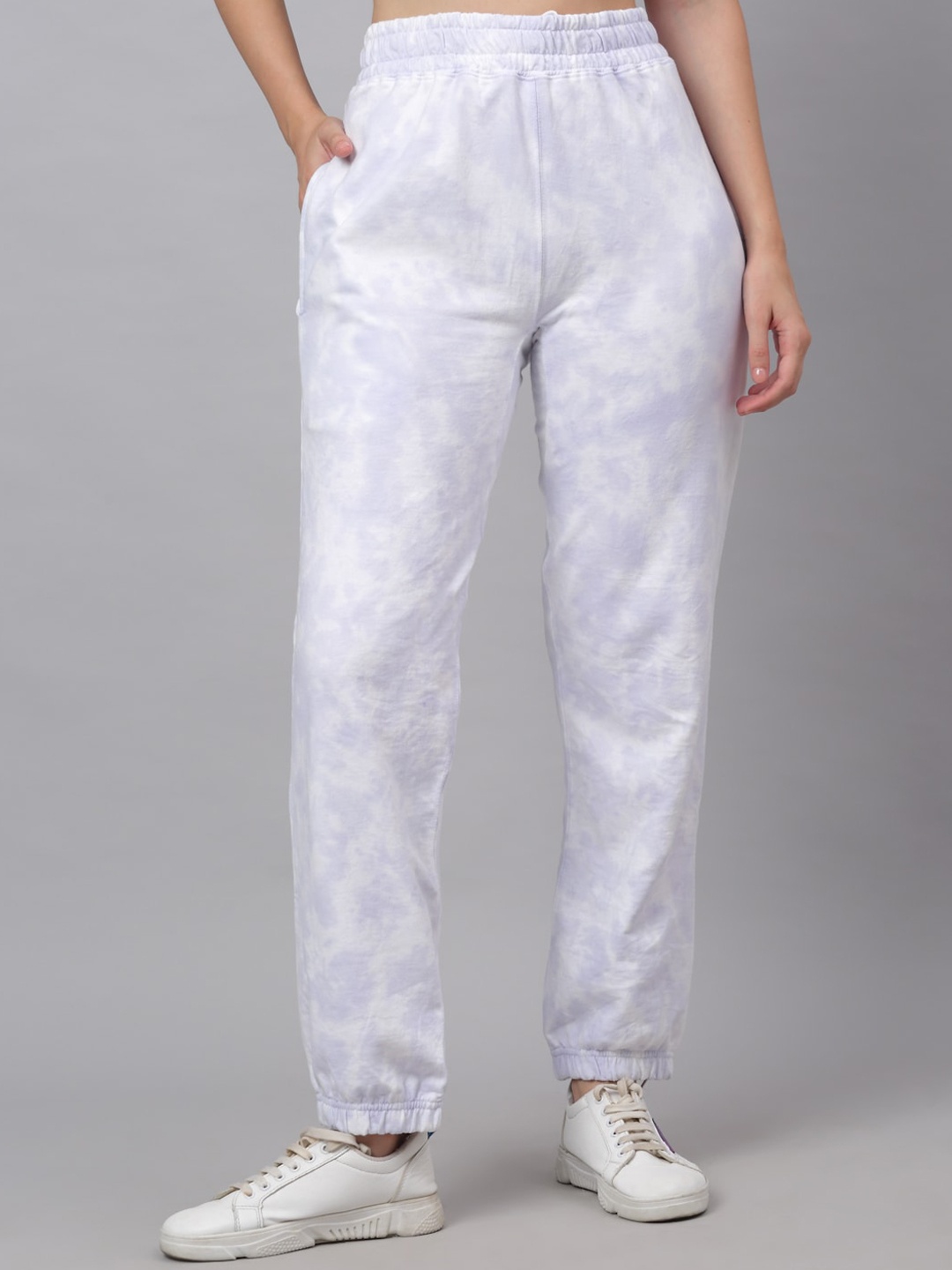 

Ennoble Women Purple Tie & Dye Printed Cotton Relaxed-fit Joggers