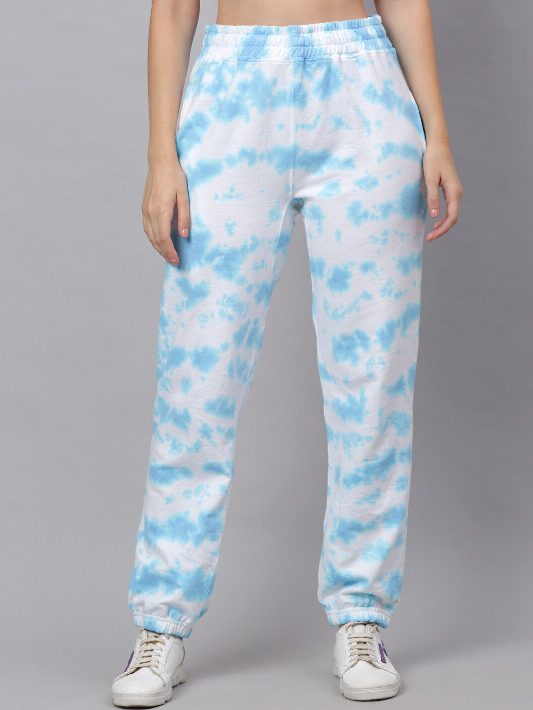 

Ennoble Printed Cotton Track Pants, Blue