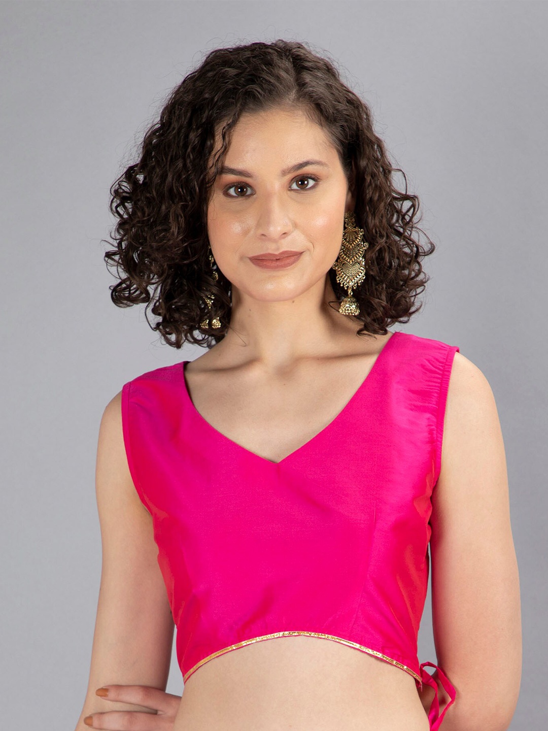 

NEUDIS Women Pink Sheen Crop Top