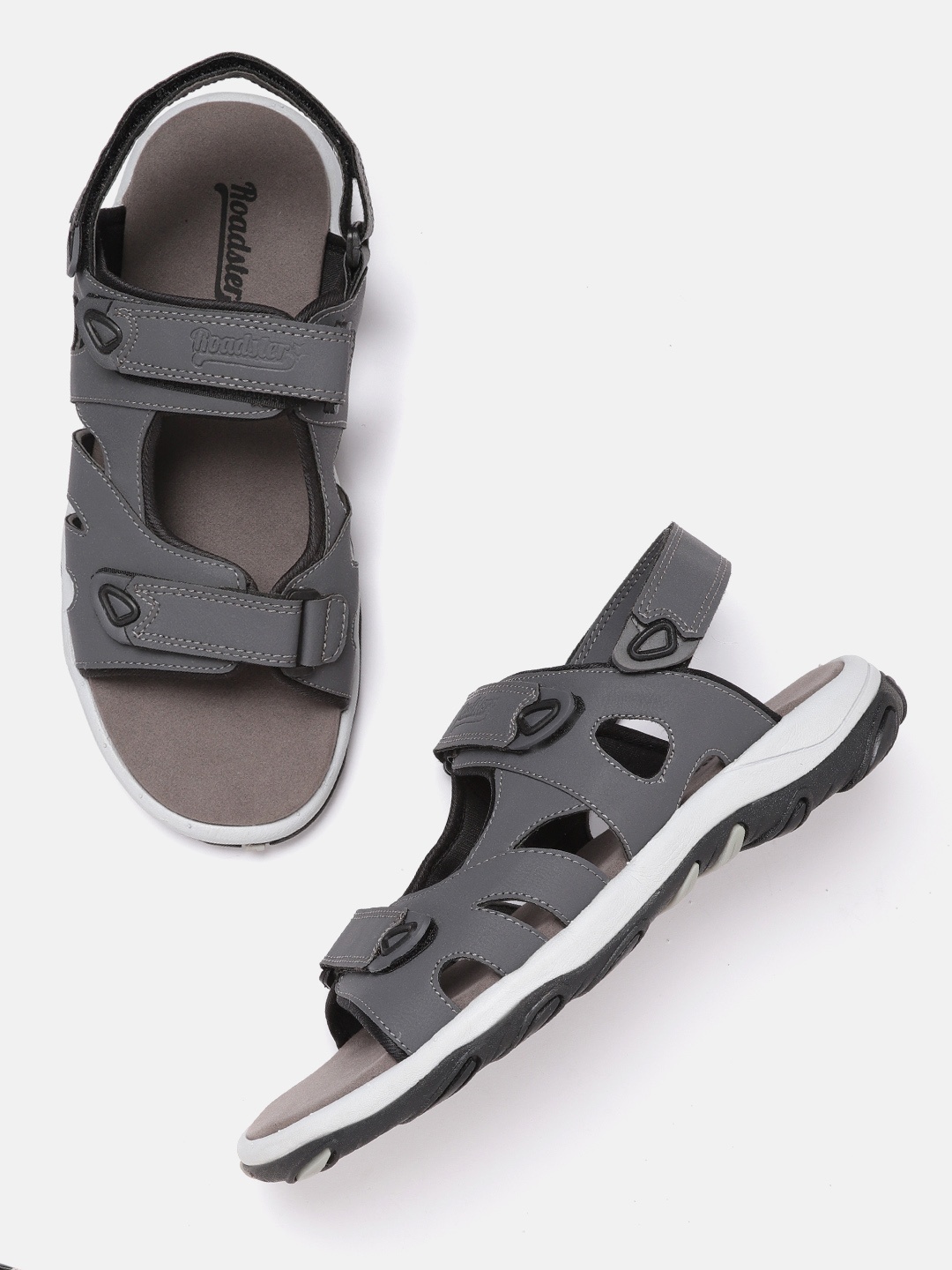 

Roadster Men Navy Blue Solid Sports Sandals