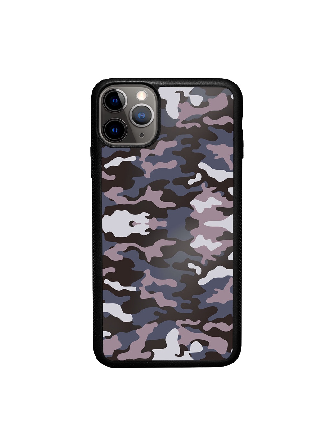 

macmerise Purple Printed Camo Army Maharaja iPhone 11 Pro Max Bumper Case, Black