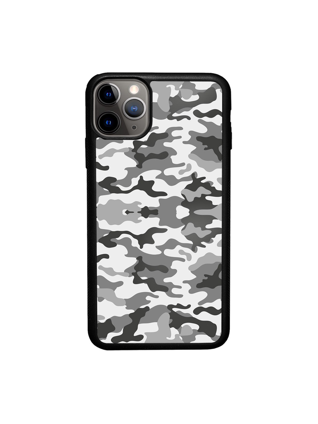 

macmerise Grey Printed Camo iPhone 11 Pro Max Bumper Case