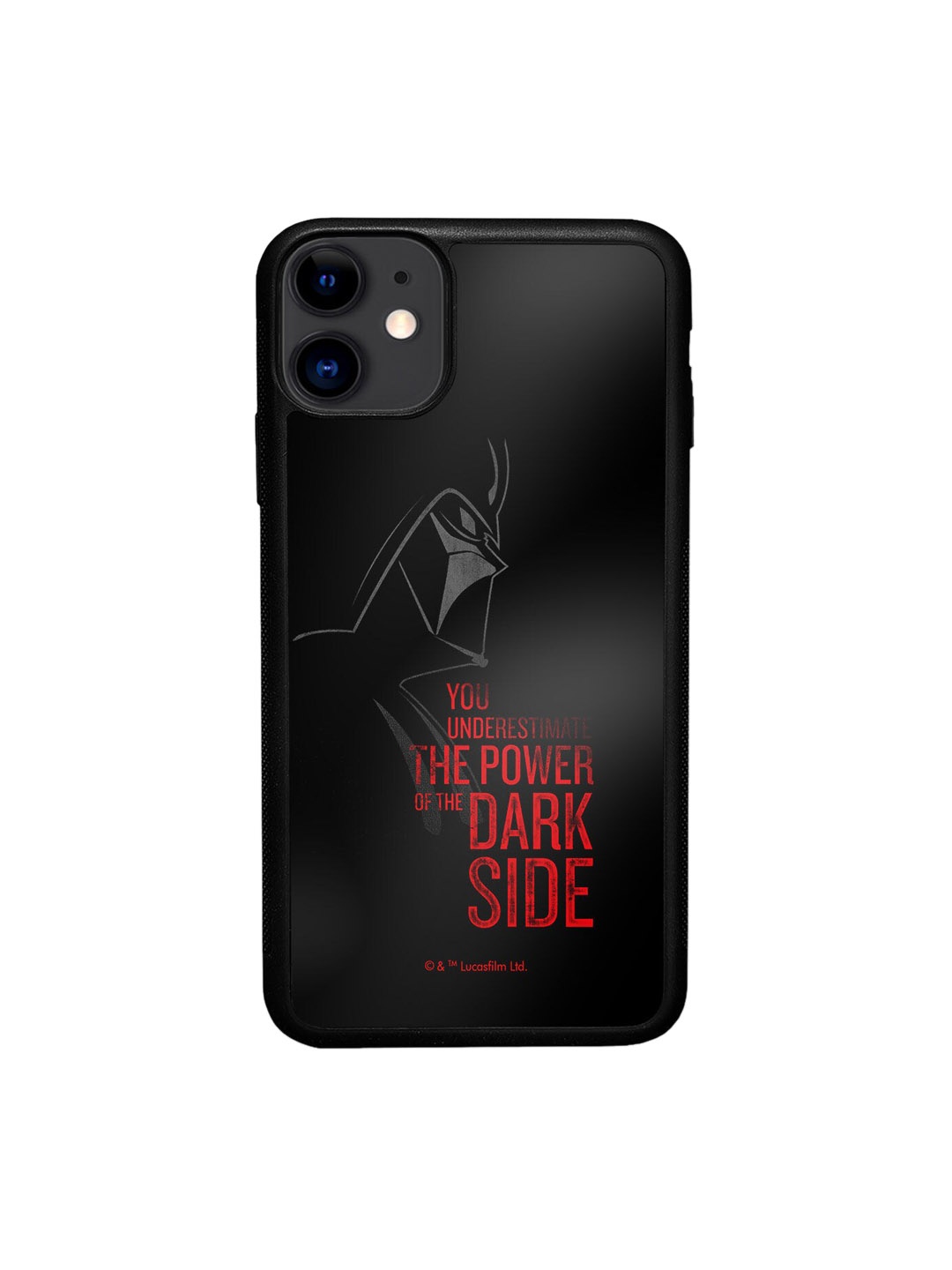 

macmerise Black & Red Typography The Dark Side Design iPhone 11 Bumper Phone Back Case