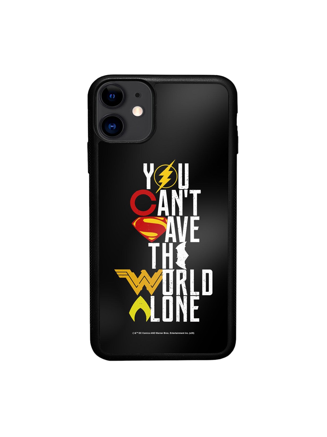 

macmerise Black Justice League Motto Design iPhone 11 Bumper Phone Back Case