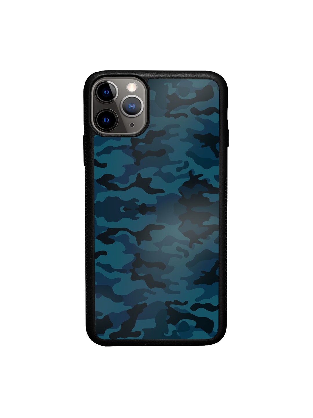 

macmerise Teal Camoflauge Print Rubber iPhone 12 Pro Max Phone Back Case