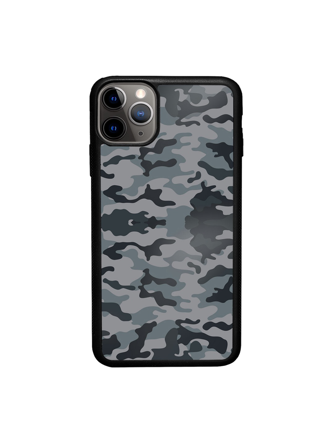 

macmerise Grey & Black Printed Camo Gun Metal iPhone 11 Pro Max Bumper Phone Back Case