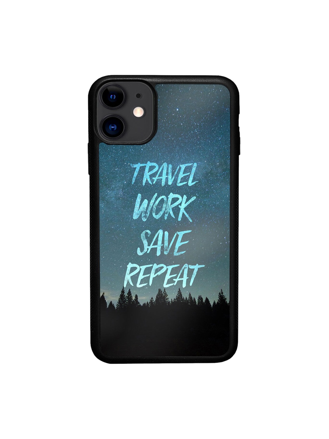 

macmerise Blue Travel Work Save Repeat Design iPhone 11 Bumper Phone Back Case