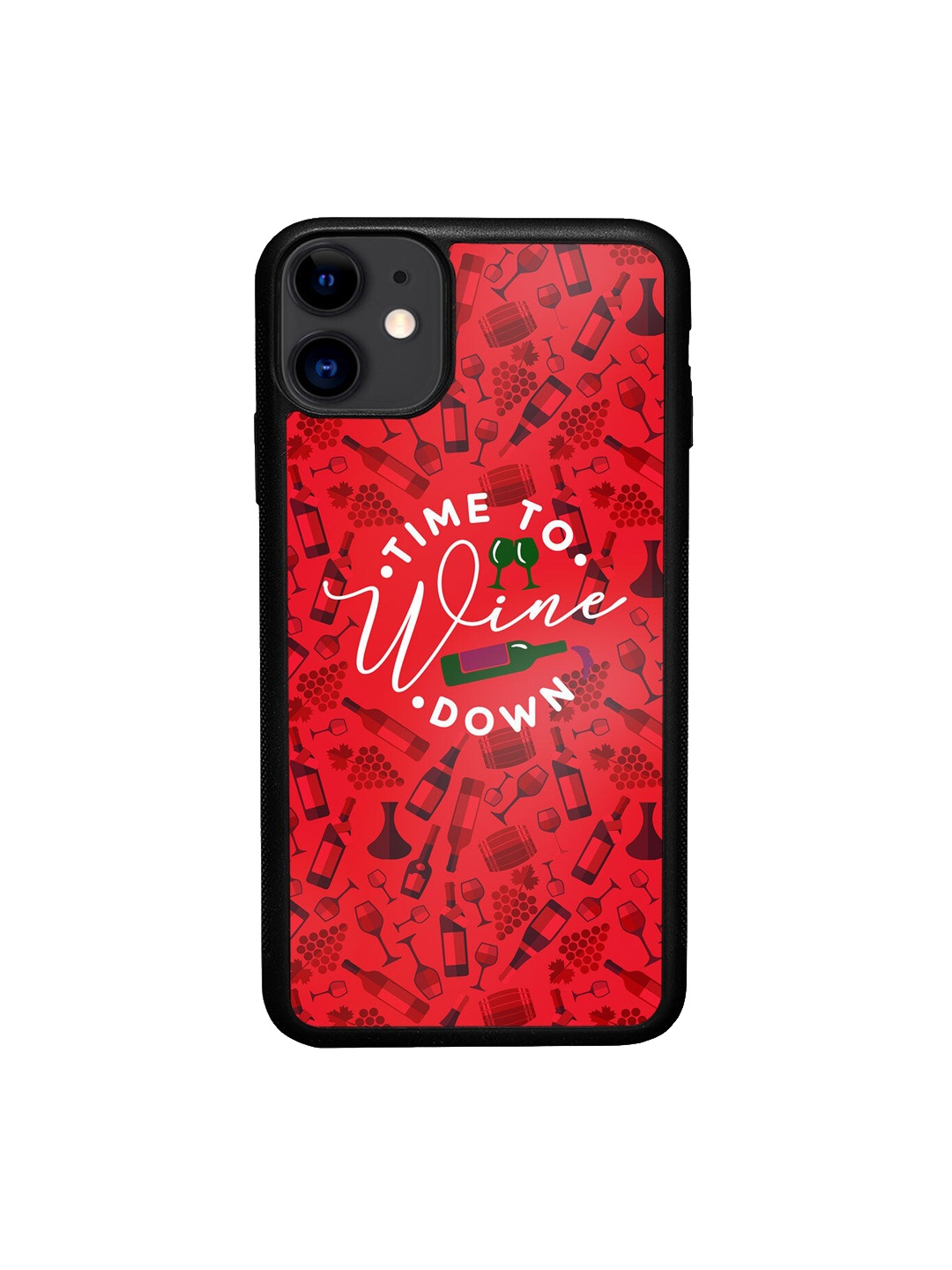 

macmerise Red Time To Wine Down Design iPhone 11 Bumper Phone Back Case