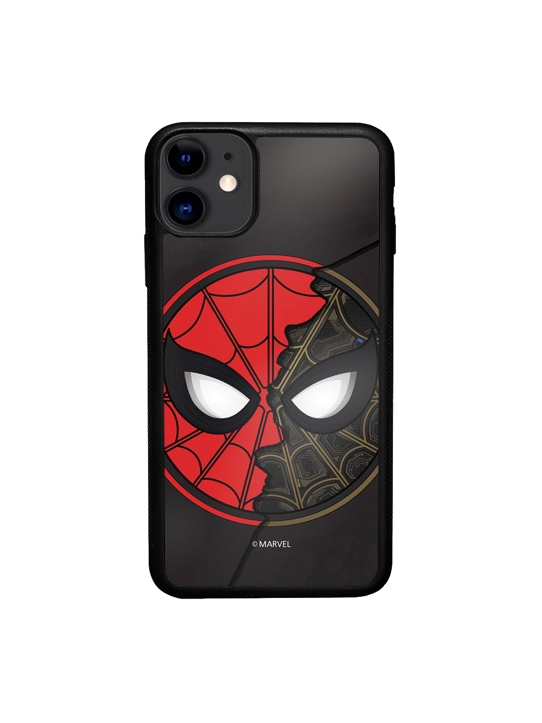 

macmerise Black & Red Two Face Spidey Design Printed iPhone 11 Bumper Phone Covers