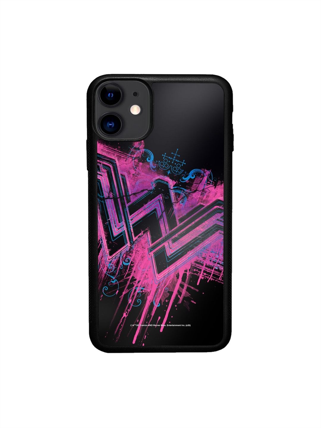 

macmerise Black & Pink Wonder Woman Splatter Printed iPhone 11 Back Case
