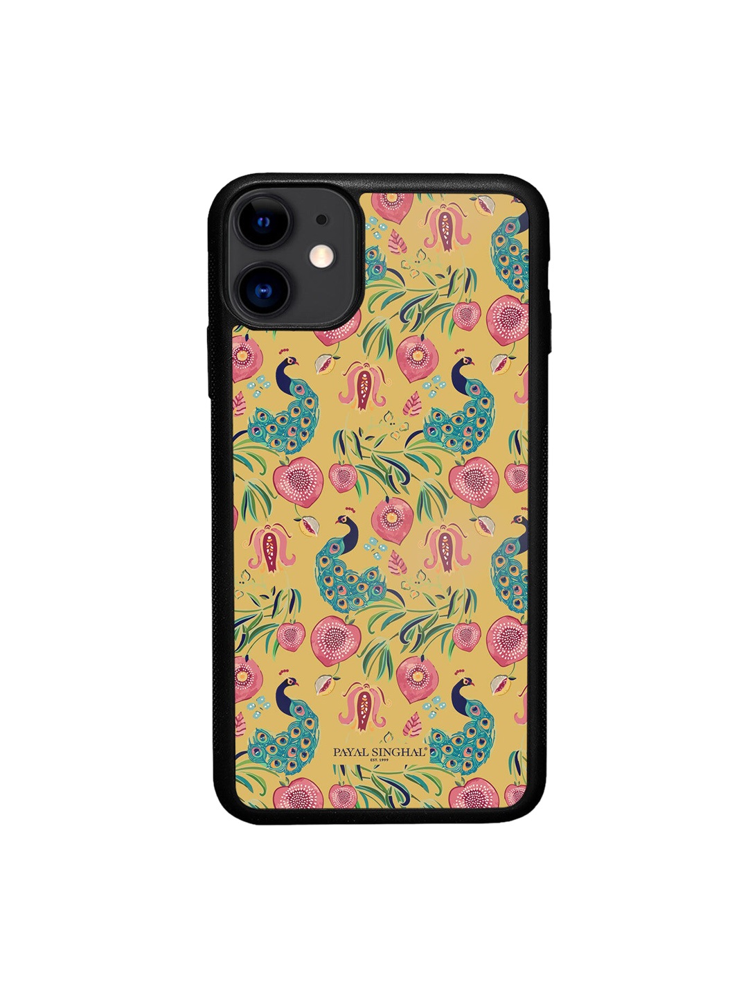 

macmerise Mustard-Coloured Printed Payal Singhal Anaar & Mor Mustard Design iPhone 11 Bumper Phone Back Case