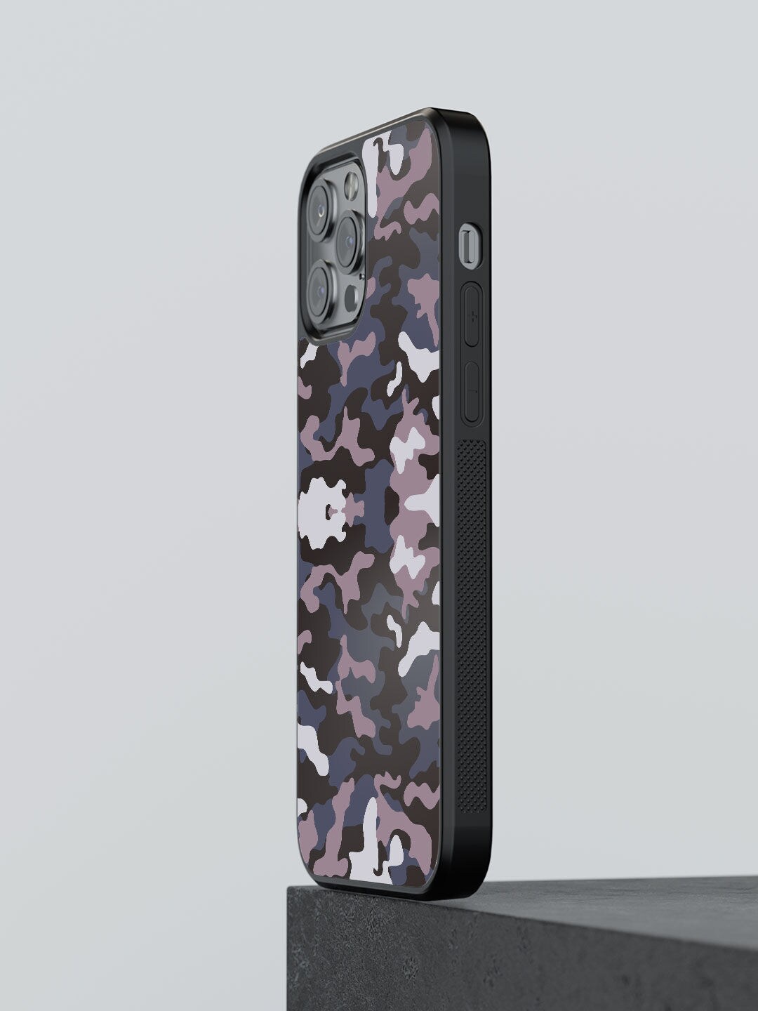 

macmerise Grey Camoflage Print Rubber iPhone 12 Pro Phone Back Case