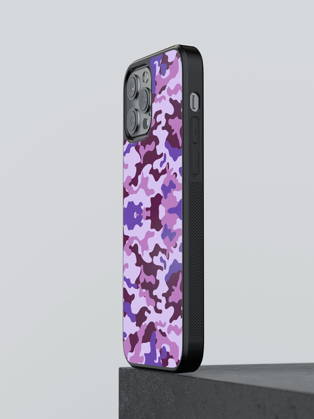 

macmerise Printed Purple Camo Cyber Grape Design iPhone 13 Pro Bumper Phone Back Case