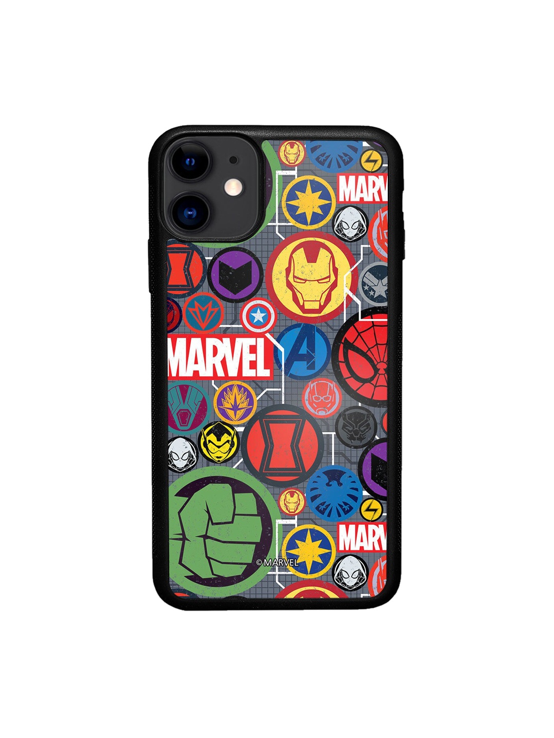 

macmerise Red & Black Printed Marvel Iconic Mashup Design iPhone 11 Bumper Phone Back Case