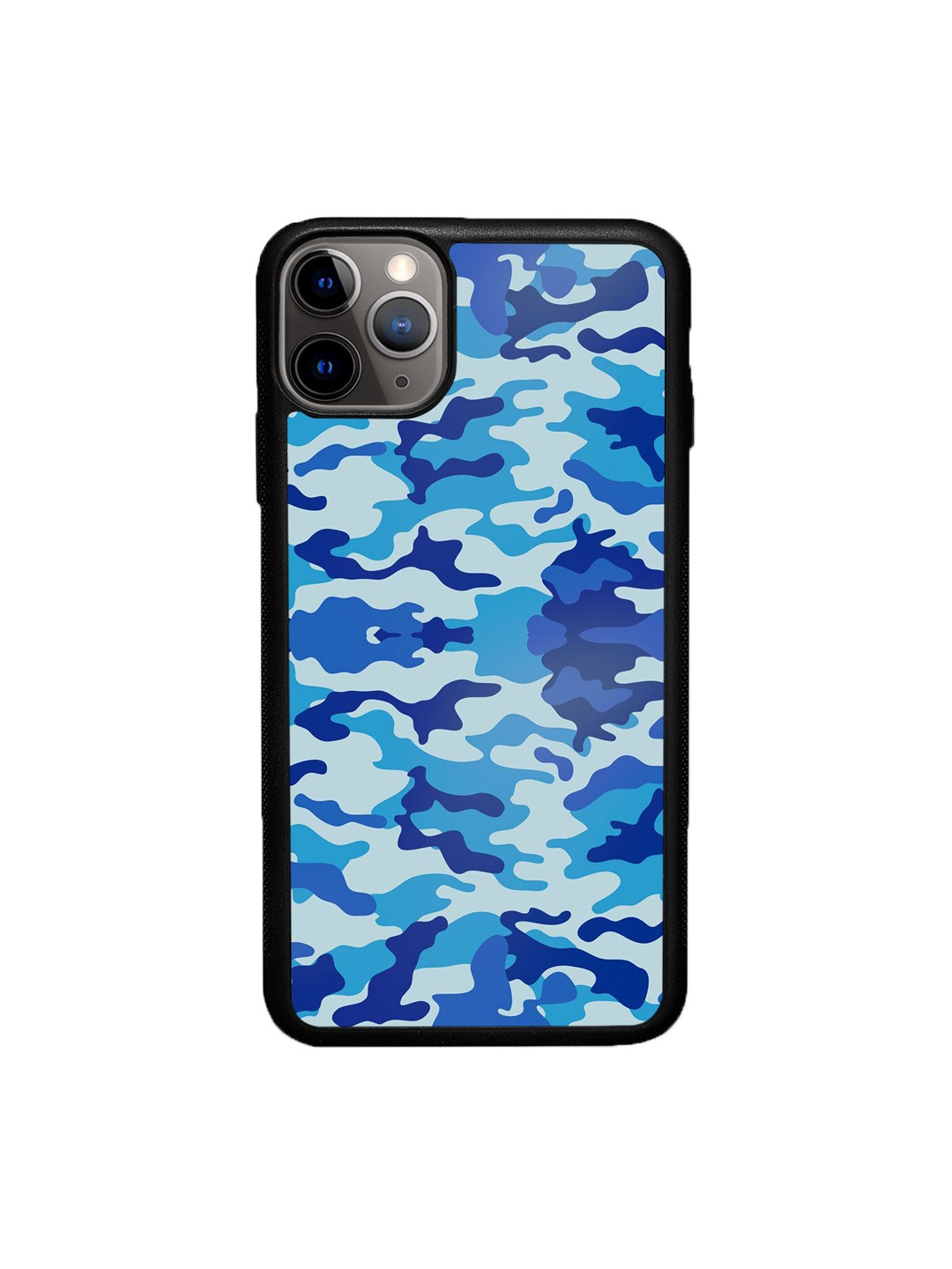 

macmerise Blue Printed Camo Design iPhone 11 Pro Max Bumper Phone Back Case