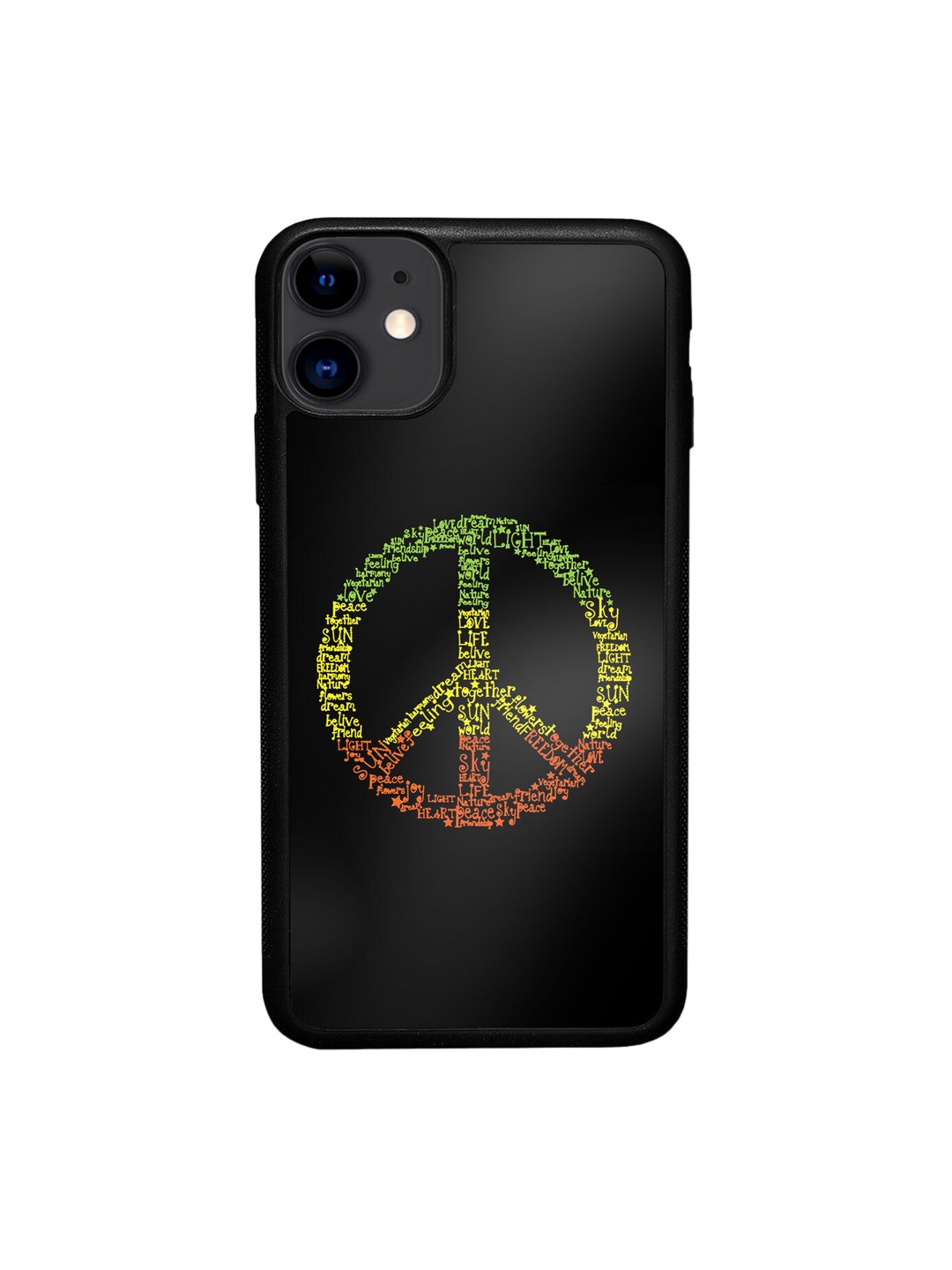 

macmerise Black Printed Symbol of Peace Design iPhone 11 Phone Back Case