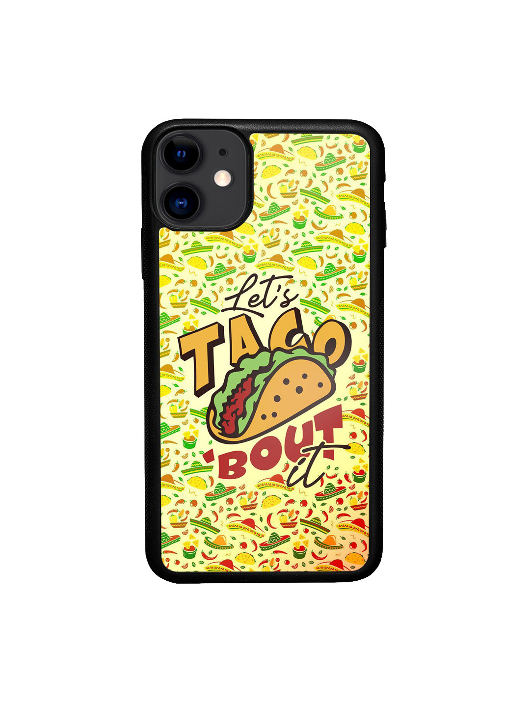 

macmerise Yellow & Red Lets Taco Bout It Design iPhone 11 Bumper Phone Covers