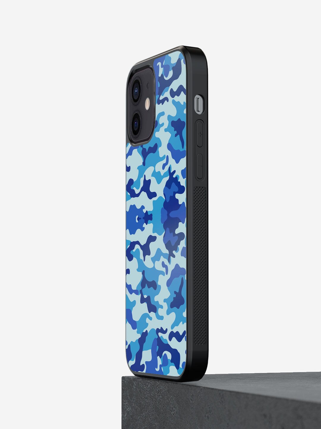 

macmerise Blue Camo Design iPhone 12 Mini Bumper Phone Back Case