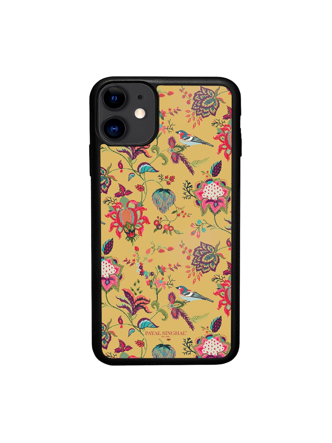 

macmerise Black & Mustard Printed Payal Singhal Chidiya Mustard Design iPhone 11 Bumper Phone Back Case