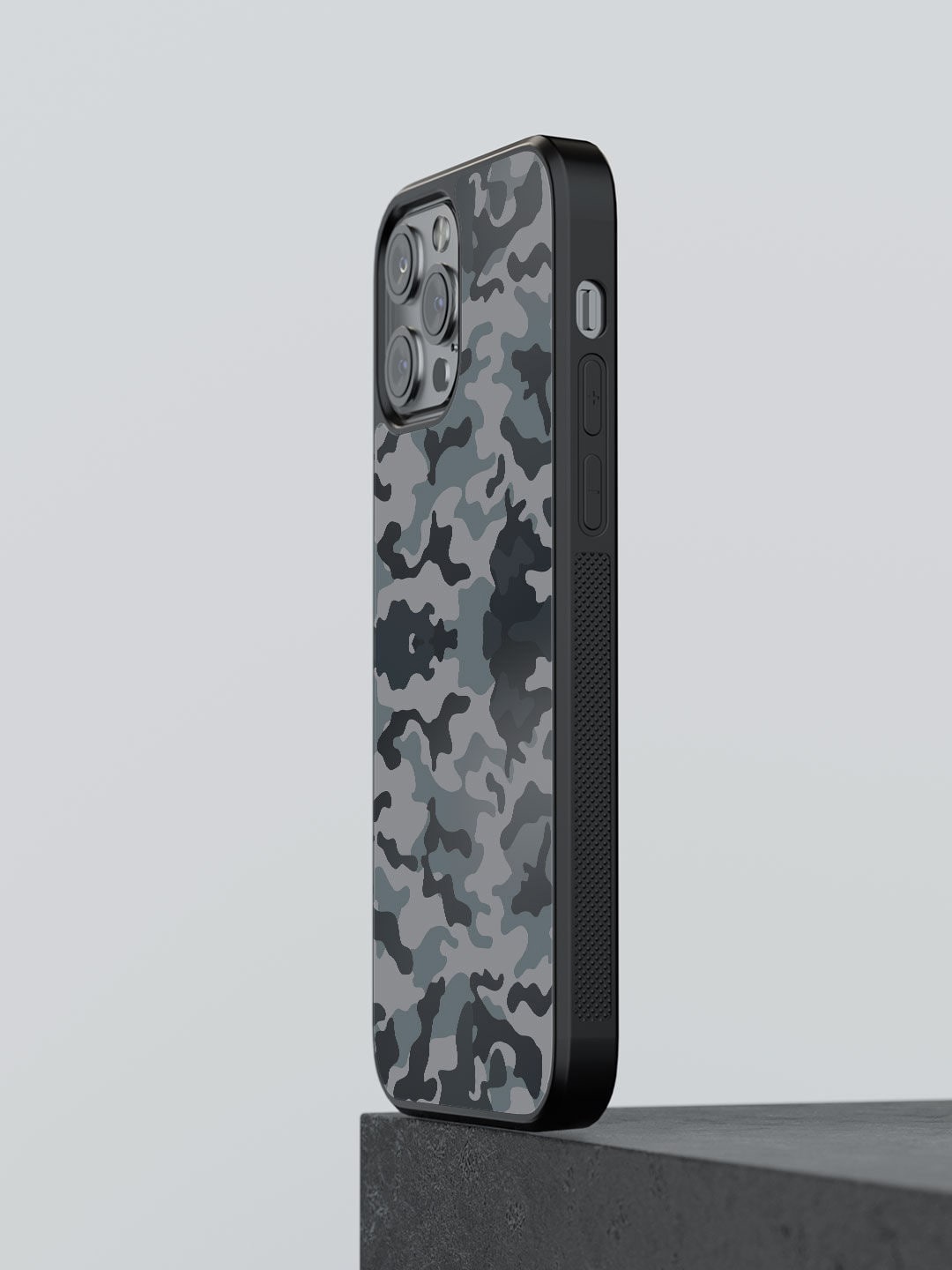 

macmerise Black & Grey Camo Gun Metal Printed iPhone 12 Pro Back Case