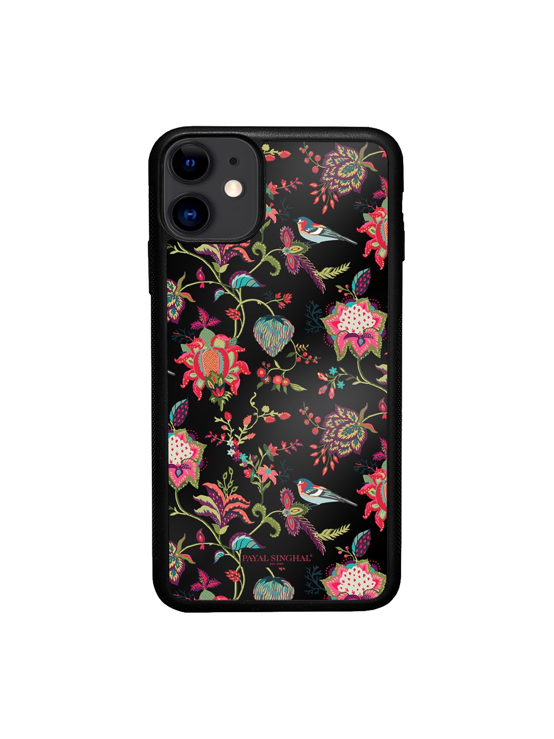 

macmerise Black Payal Singhal Chidiya Design iPhone 11 Bumper Phone Back Case