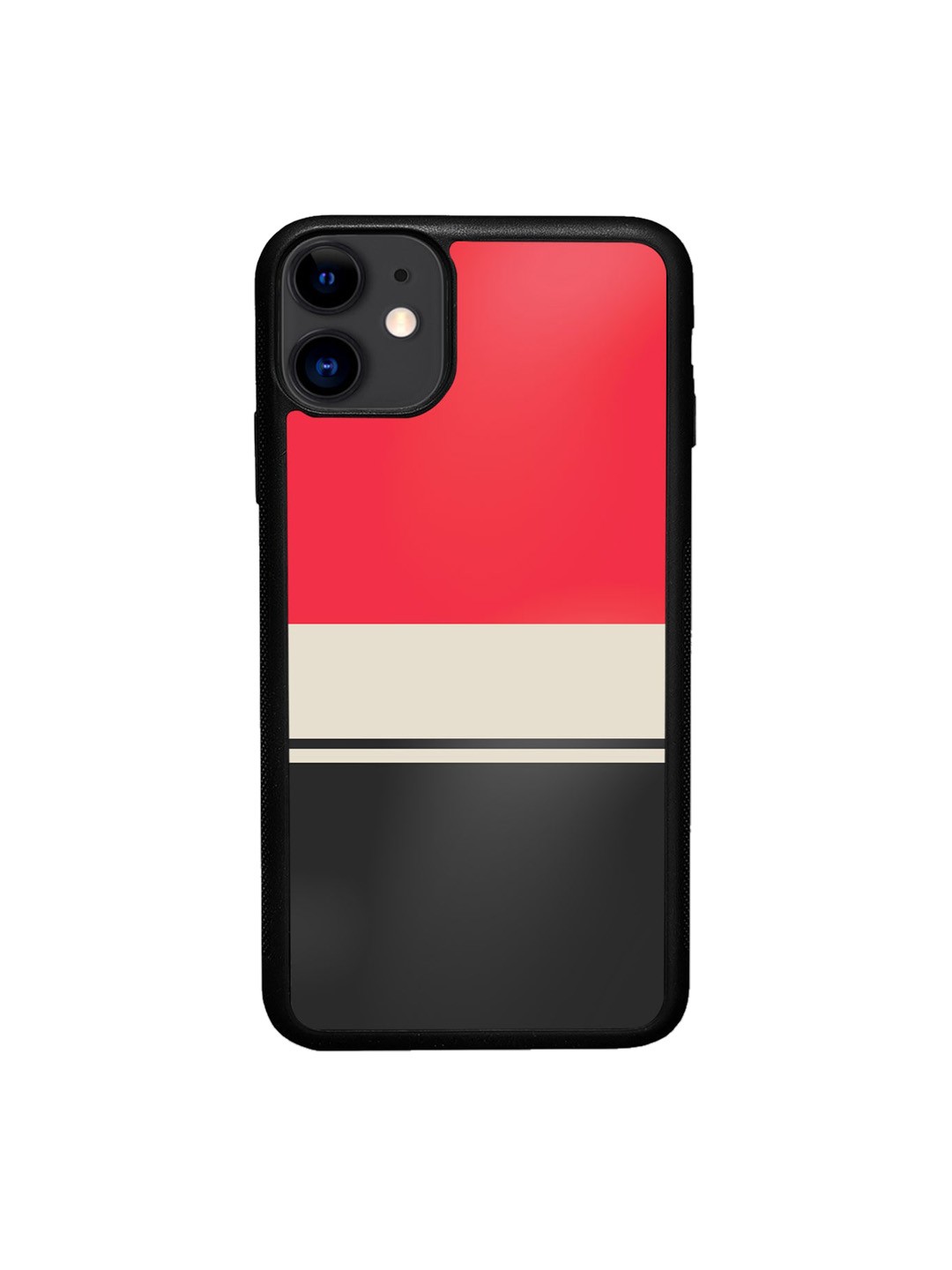 

macmerise Red & Black Racecar Stripes Printed iPhone 11 Bumper Case