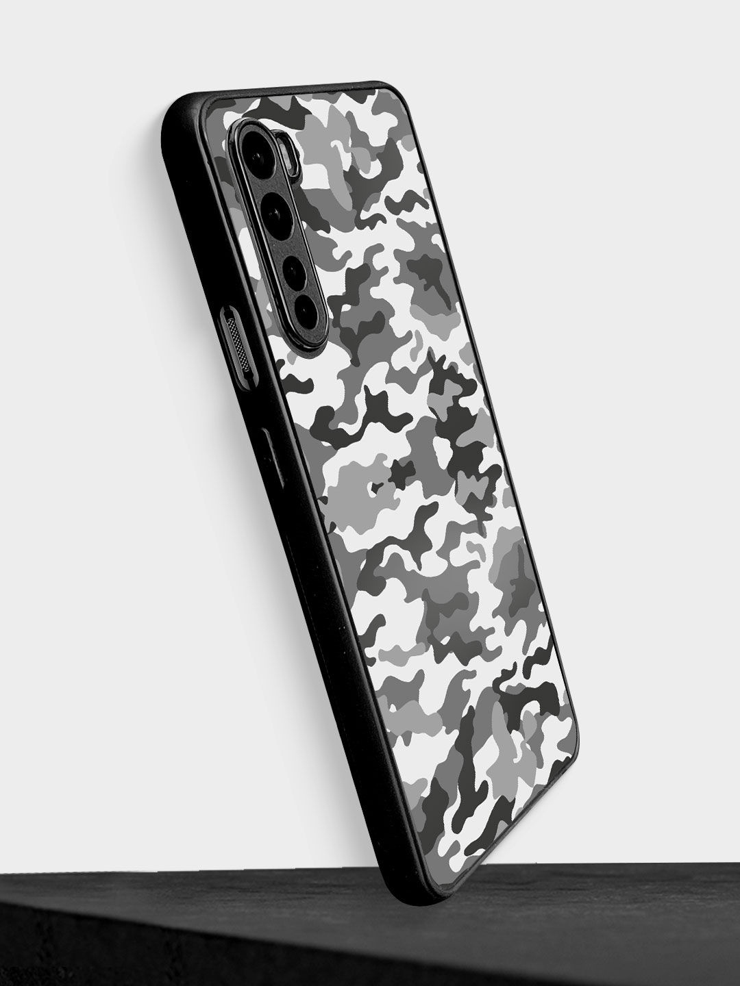 

macmerise Grey Printed Camo Design OnePlus Nord Bumper Phone Back Case