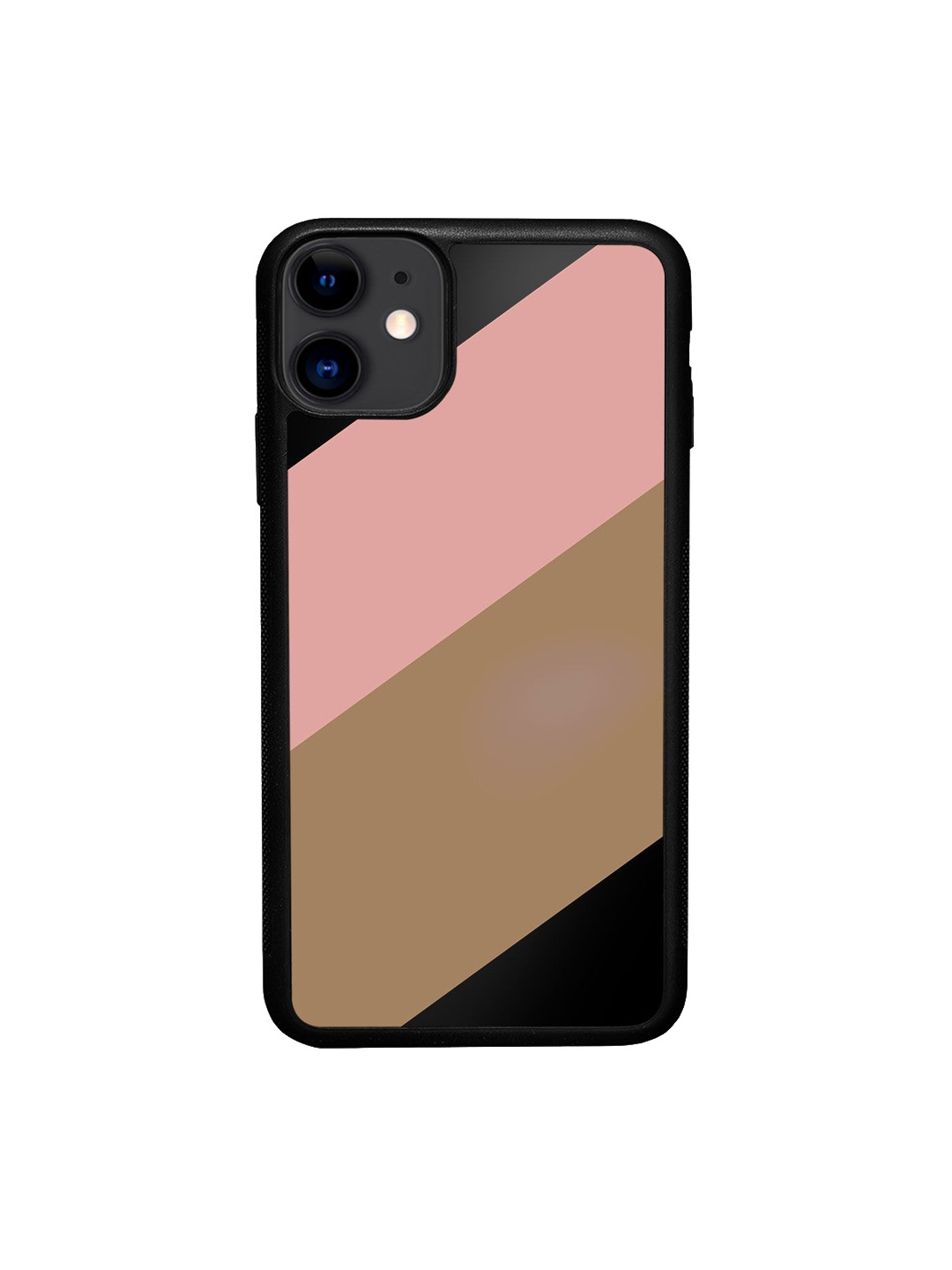 

macmerise Brown & Pink Printed Slanted iPhone 11 Bumper Phone Back Case