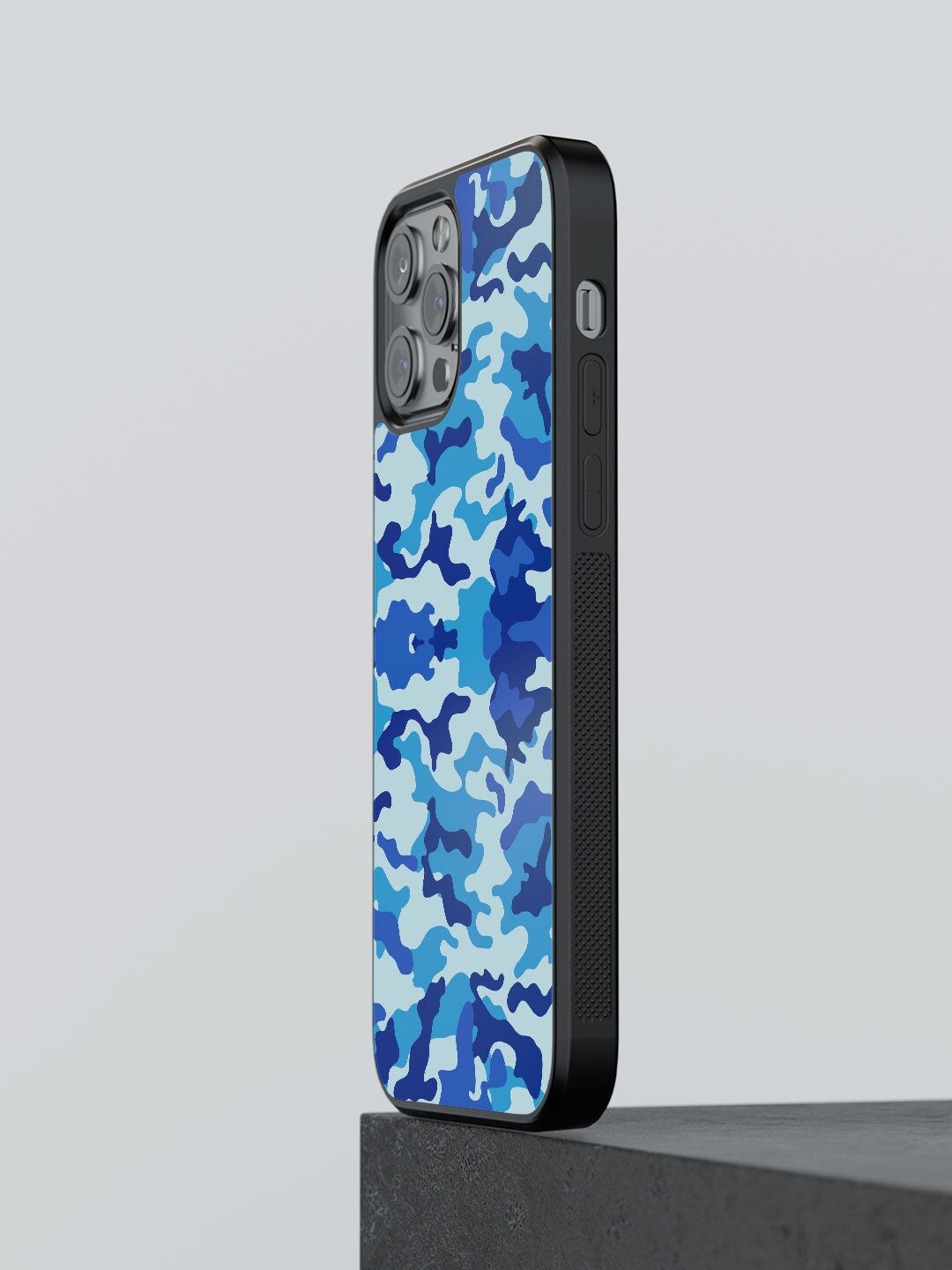 

macmerise Black & Blue Abstract Printed iPhone 12 Pro Bumper Phone Back Case