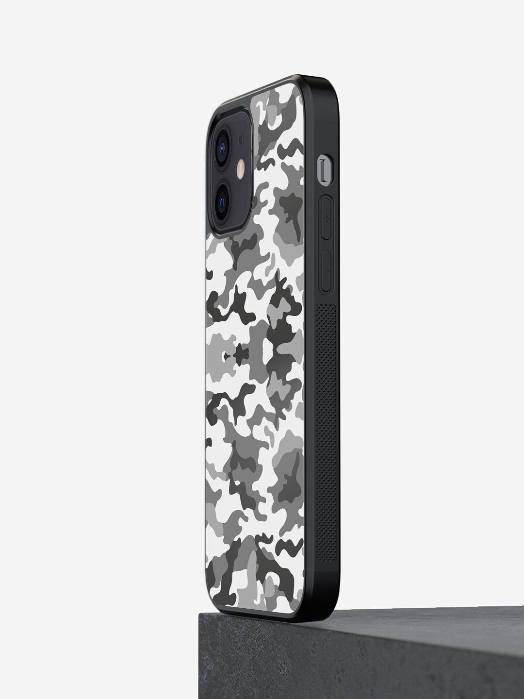 

macmerise Grey Camo Design iPhone 12 Mini Bumper Phone Back Case