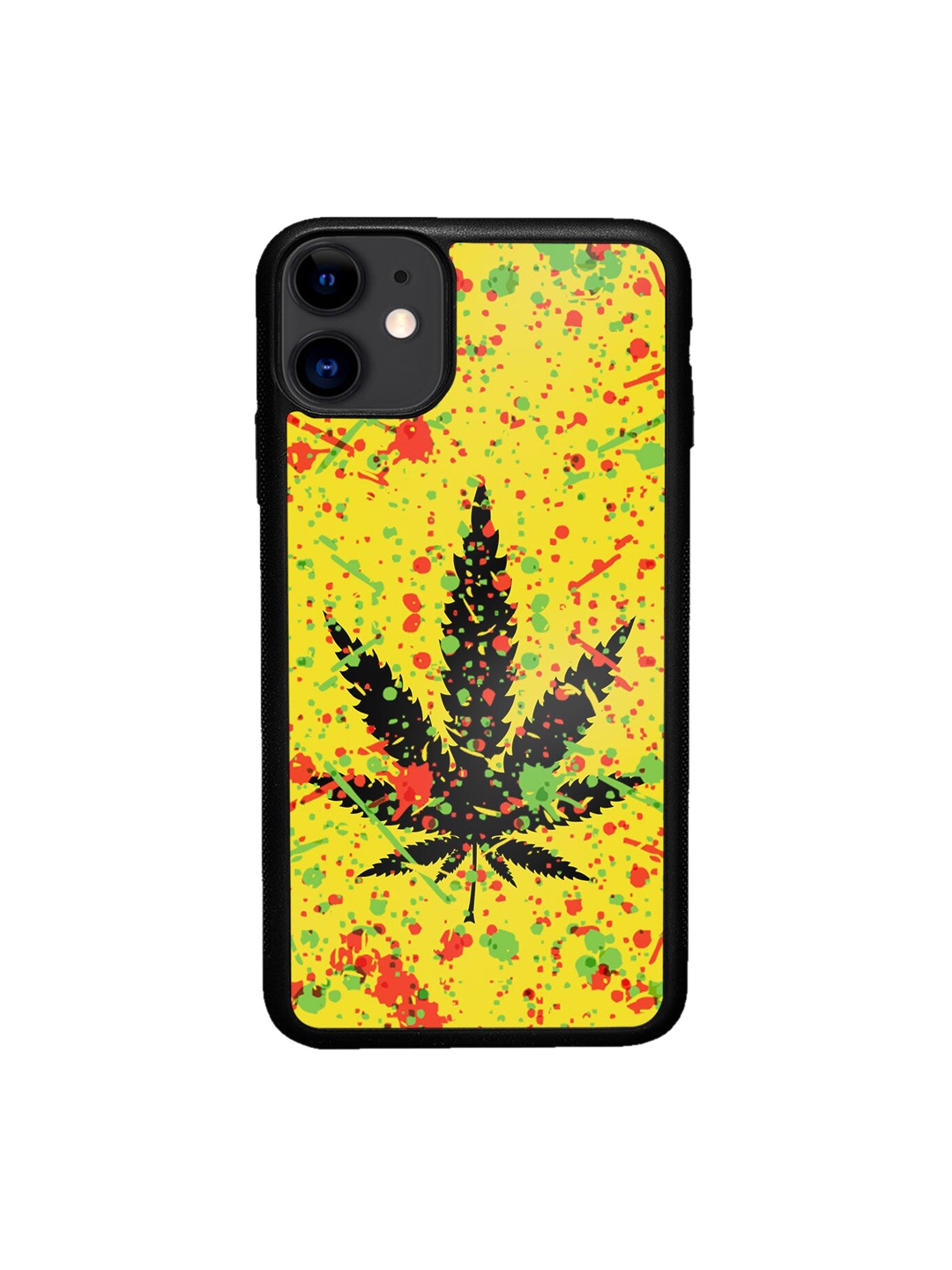 

macmerise Yellow & Black Rasta Splash Design iPhone 11 Bumper Phone Back Case