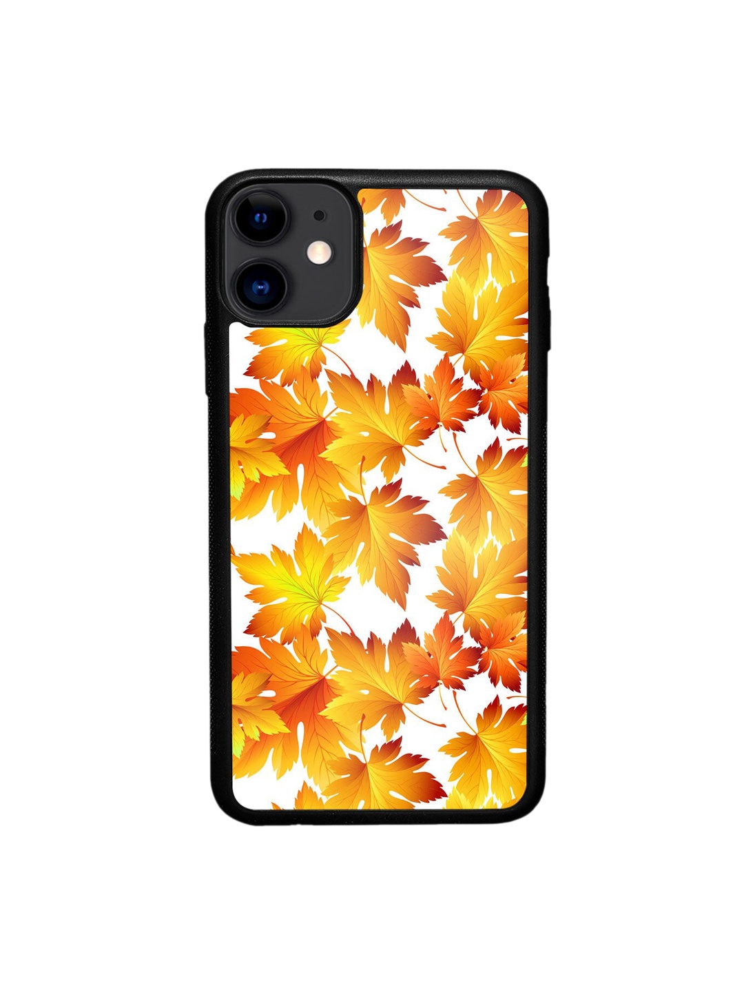 

macmerise Black & Mustard Printed SK Autumn Embrace Design iPhone 11 Bumper Phone Back Case