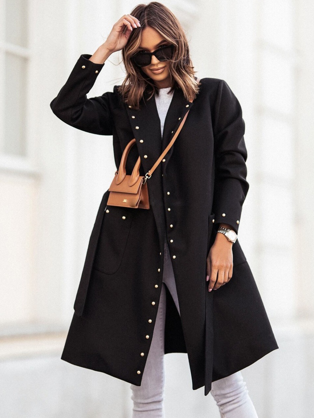 

BoStreet Women Black Solid Trench Coat