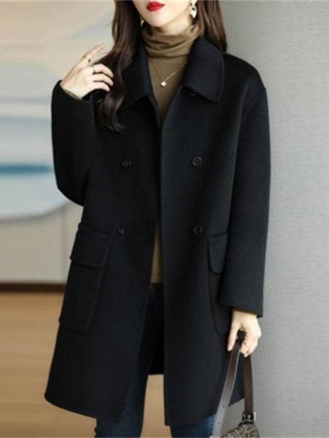 

BoStreet Women Black Solid Over Coat