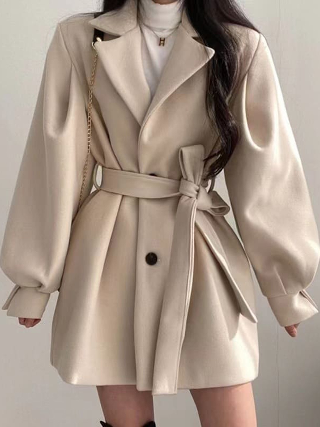 

BoStreet Women Beige Solid Trench Coat