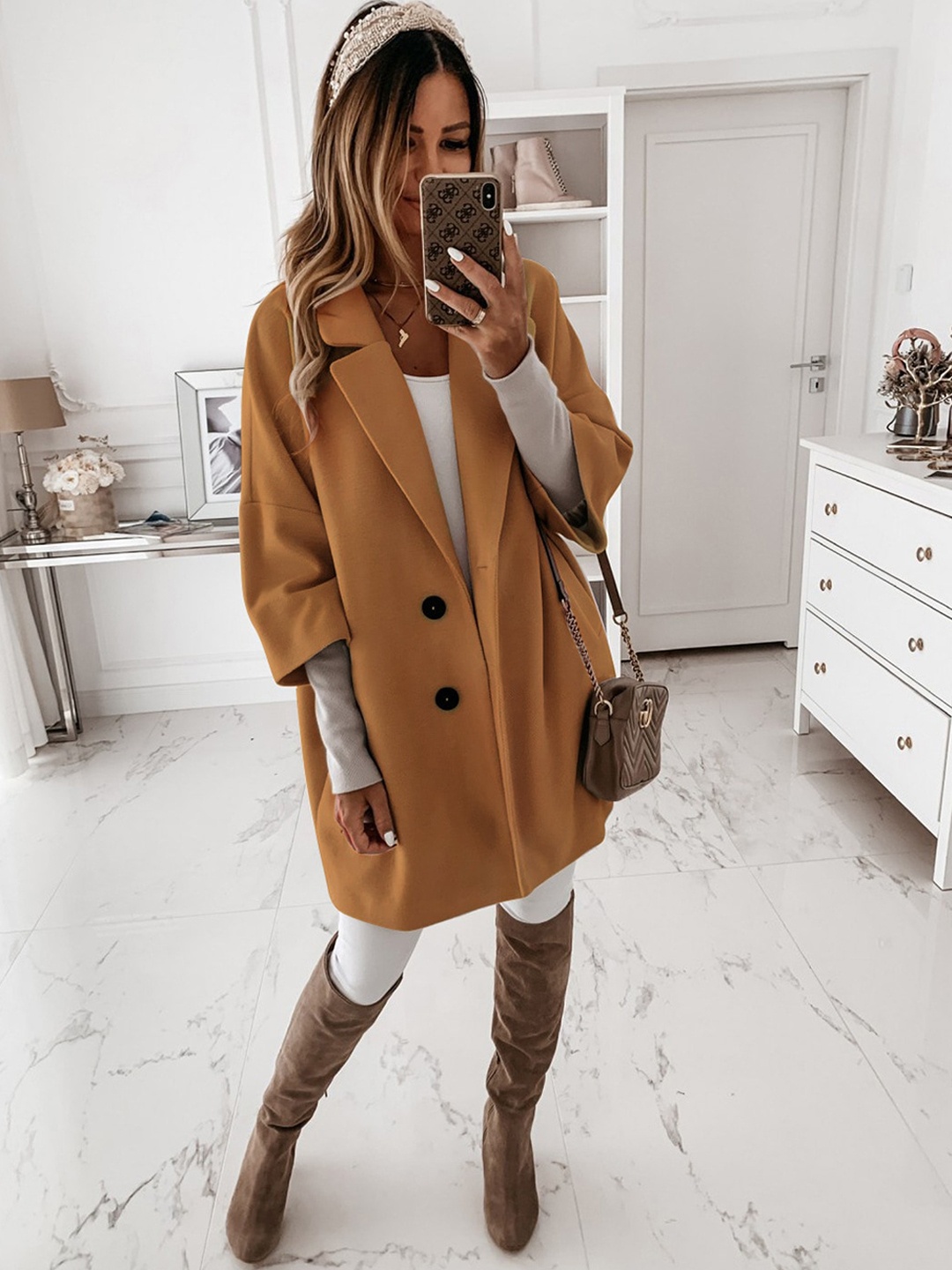

BoStreet Women Khaki Brown Solid Trench Coat