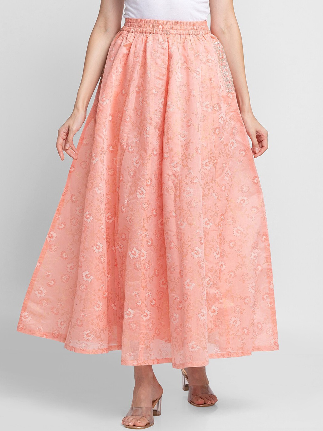 

Globus Women Pink Printed Flared Skirt