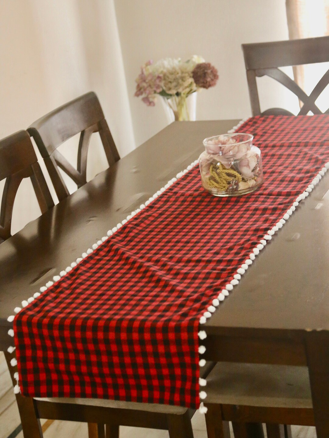 

My Gift Booth Red and Black Check Christmas Table Runner