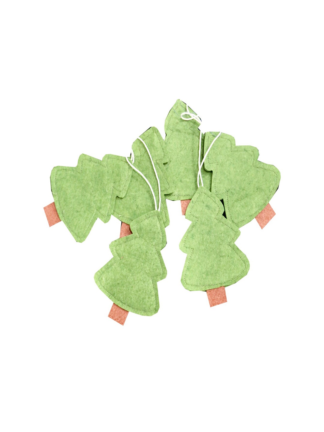 

My Gift Booth Set Of 6 Green Christmas Tree Hangings Decor
