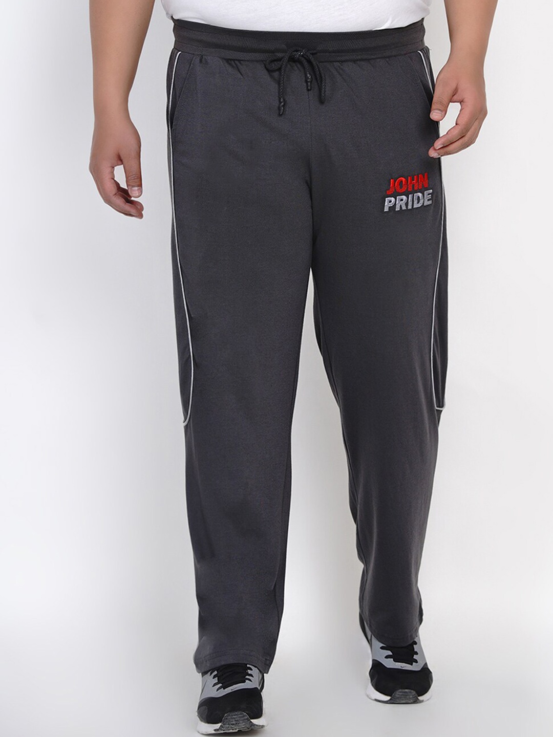 

John Pride Men Plus Size Grey Relaxed-Fit Track Pants