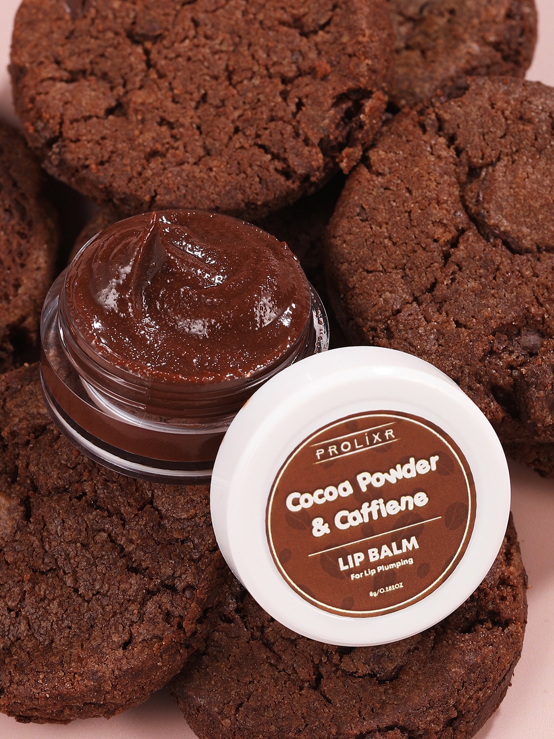 

PROLIXR Cocoa Powder & Caffeine Lip Balm-8gm, Pink