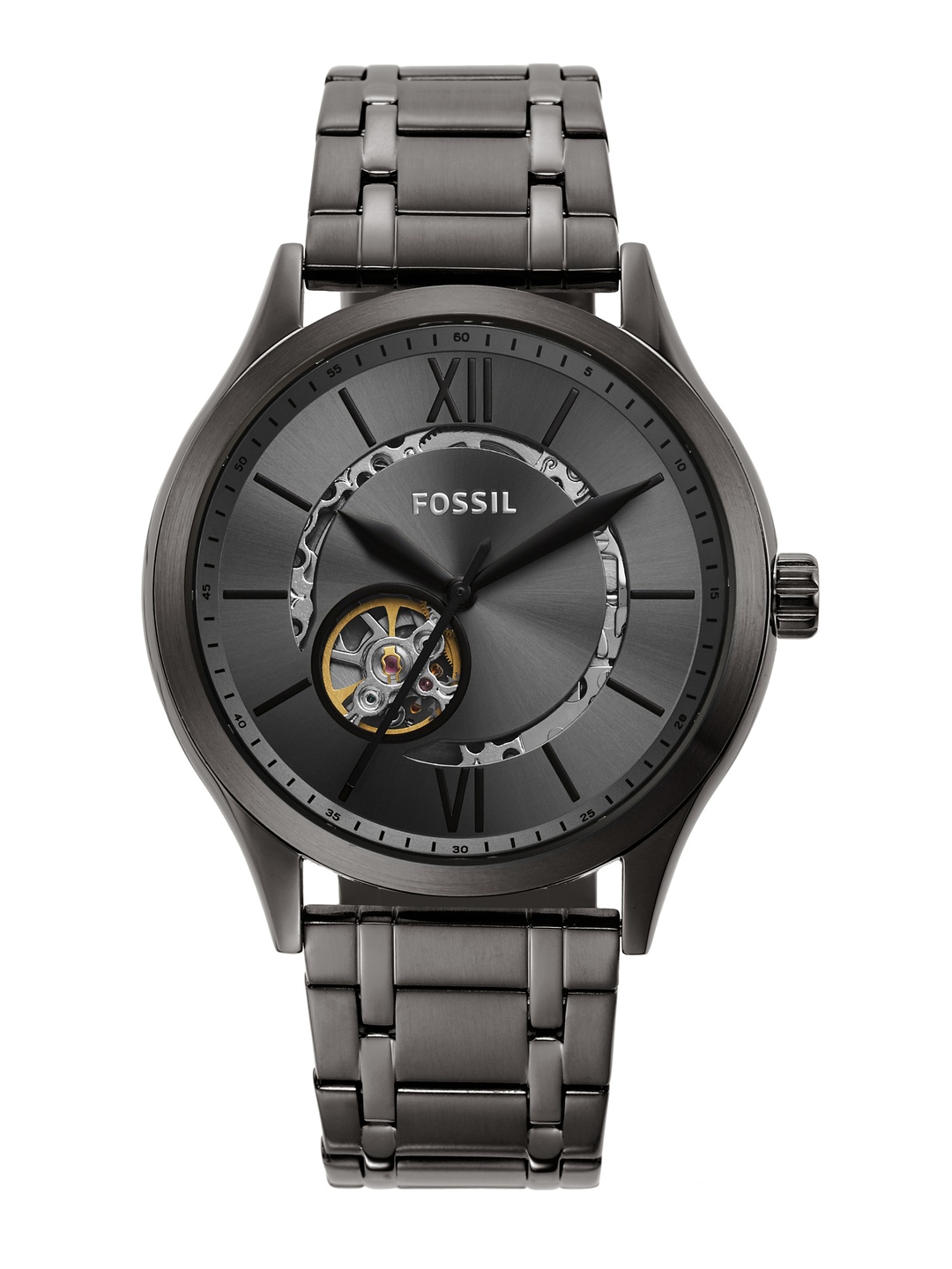 

Fossil Men Fenmore Skeleton Automatic Analogue Watch BQ2647, Metallic